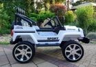 Lean Toys, Samochód Jeep, pojazd na akumulator, biały