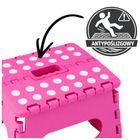 Lean Toys, stołek, składany podnóżek antypoślizgowy, różowy, 24-19 cm