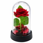 Lean Toys, wieczna róża w kopule, z oświetleniem LED, czerwona, 14-8 cm