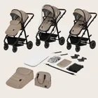 Lionelo, Amber Plus, wózek wielofunkcyjny z fotelikiem, 3w1, Beige Sand