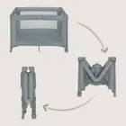 Lionelo, Amelie, kompaktowe łóżeczko turystyczne, grey concrete