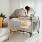 Lionelo, Sven Plus, łóżeczko turystyczne z akcesoriami, Beige Olive