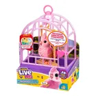 Little Live Pets, Mój Prawdziwy Ptaszek, Rosie, ćwierkający ptaszek w klatce, zabawka interaktywna, różowy