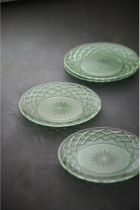 Lyngby Glas, talerze, Sorrento, 21 cm, 4 szt., zielone
