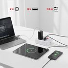 Maclean, listwa zasilająca, 2 gniazda, 3xUSB, 110-240V, AC 50/60HZ, 2.1A, 2500W, biała, 1,5m, MCE387 W