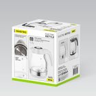 Maestro, czajnik elektryczny, szklany, czarny, 2200W, MR-061
