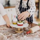 Micki, patera z ciastkami, drewniana, 10 elementów