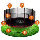 Neo-Sport, trampolina ogrodowa z siatką zewnętrzną i drabinką, 15ft/465 cm