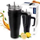 Orion, kubek termiczny z uchwytem, stalowy, czarny, 1,2l