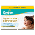 Pampers, Aqua Soft Touch, chusteczki nawilżane dla dzieci, 6-60 szt.