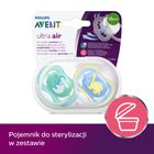 Philips Avent, Ultra Air, Deco, smoczek uspokajający, niebieski, 18m+, 2 szt.