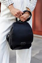 Plecak, czarny, skóra ekologiczna, Peterson