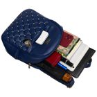 Plecak miejski, niebieski, skóra ekologiczna, Peterson