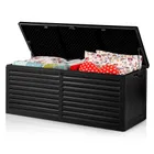 Plonos, skrzynia ogrodowa, czarna, 143,5-57-53,5 cm, 390l