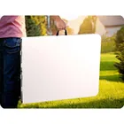 Plonos, stół cateringowy ogrodowy składany, biały, 244 cm