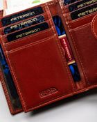 Portfel, brązowy, skórzany, Peterson