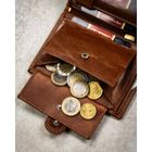 Portfel, brązowy, skórzany, Peterson