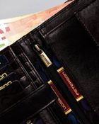 Portfel, ciemnobrązowy, skórzany, Peterson