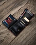 Portfel, czarny, skórzany, Peterson