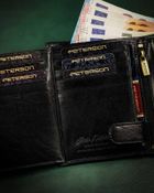 Portfel, czarny, skórzany, Peterson