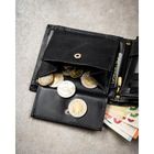 Portfel, czarny, skórzany, RFID, Peterson