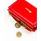 Portfel, czerwony, skóra ekologiczna, Peterson