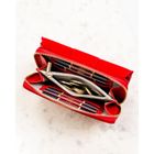 Portfel, czerwony, skóra ekologiczna, Peterson