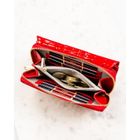 Portfel, czerwony, skóra ekologiczna, Peterson