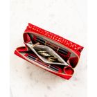 Portfel, czerwony, skóra ekologiczna, Peterson