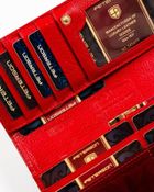 Portfel, czerwony, skórzany, Peterson