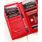 Portfel, czerwony, skórzany, Peterson