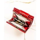 Portfel, czerwony, skórzany, Peterson