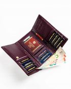 Portfel, fioletowy, skórzany, Peterson