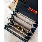 Portfel, granatowy, skóra ekologiczna, RFID, Peterson