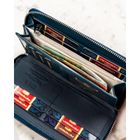 Portfel, granatowy, skórzany, Peterson