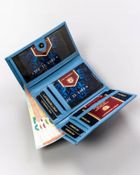 Portfel, niebieski, skórzany, Peterson