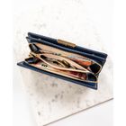 Portfel-piórnik, granatowy, skóra ekologiczna, RFID, Rovicky