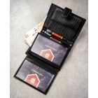 Portfel z brelokiem, czarny, skórzany, Peterson