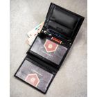 Portfel z brelokiem, czarny, skórzany, Peterson