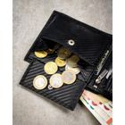 Portfel z brelokiem, czarny, skórzany, Peterson