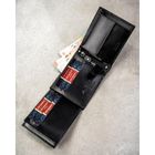 Portfel z brelokiem, czarny, skórzany, Peterson