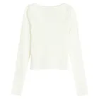 Prążkowana bluzka ecru z koronką NOWEAR