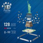 Ravensburger, Iconics, Statua Wolności, puzzle 3D LED, 128 elementów