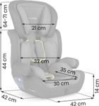 Ricokids, Massi, fotelik samochodowy, 9-36 kg, szary