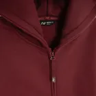 Rozpinana bordowa bluza unisex oversize z kapturem NOWEAR