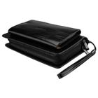 Saszetka do ręki, czarna, skóra ekologiczna, Rovicky