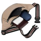 Saszetka na biodro, nerka, beżowa, skórzana, Rovicky