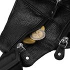 Saszetka na biodro, nerka, czarna, skórzana, Rovicky