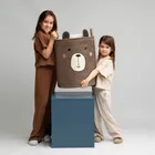 Sipo, kosz na zabawki XXL, wersja premium, zamykany na ściągacz, Brązowy miś