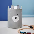 Sipo, kosz na zabawki XXL, wersja premium, zamykany na ściągacz, Szary miś